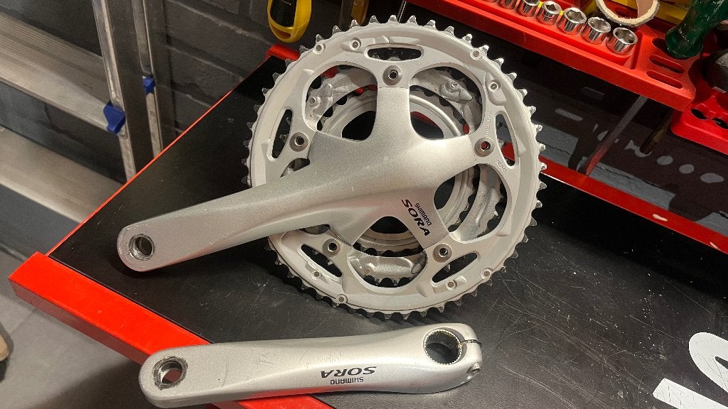 Shimano Sora Crankstel, Gebruikt, Overige typen, Ophalen of Verzenden, Aluminium