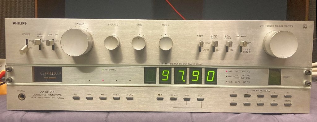 Vintage Philips 799 receiver (22AH799), Audio, Tv en Foto, Gebruikt, Ophalen, Overige merken, Minder dan 60 watt