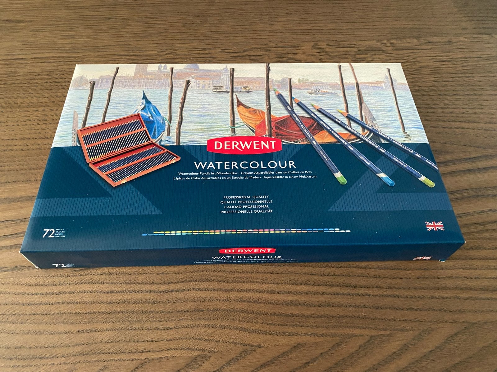Derwent Watercolour potloden in houten kist - 72 stuks, Ophalen of Verzenden, Zo goed als nieuw, Waterverf