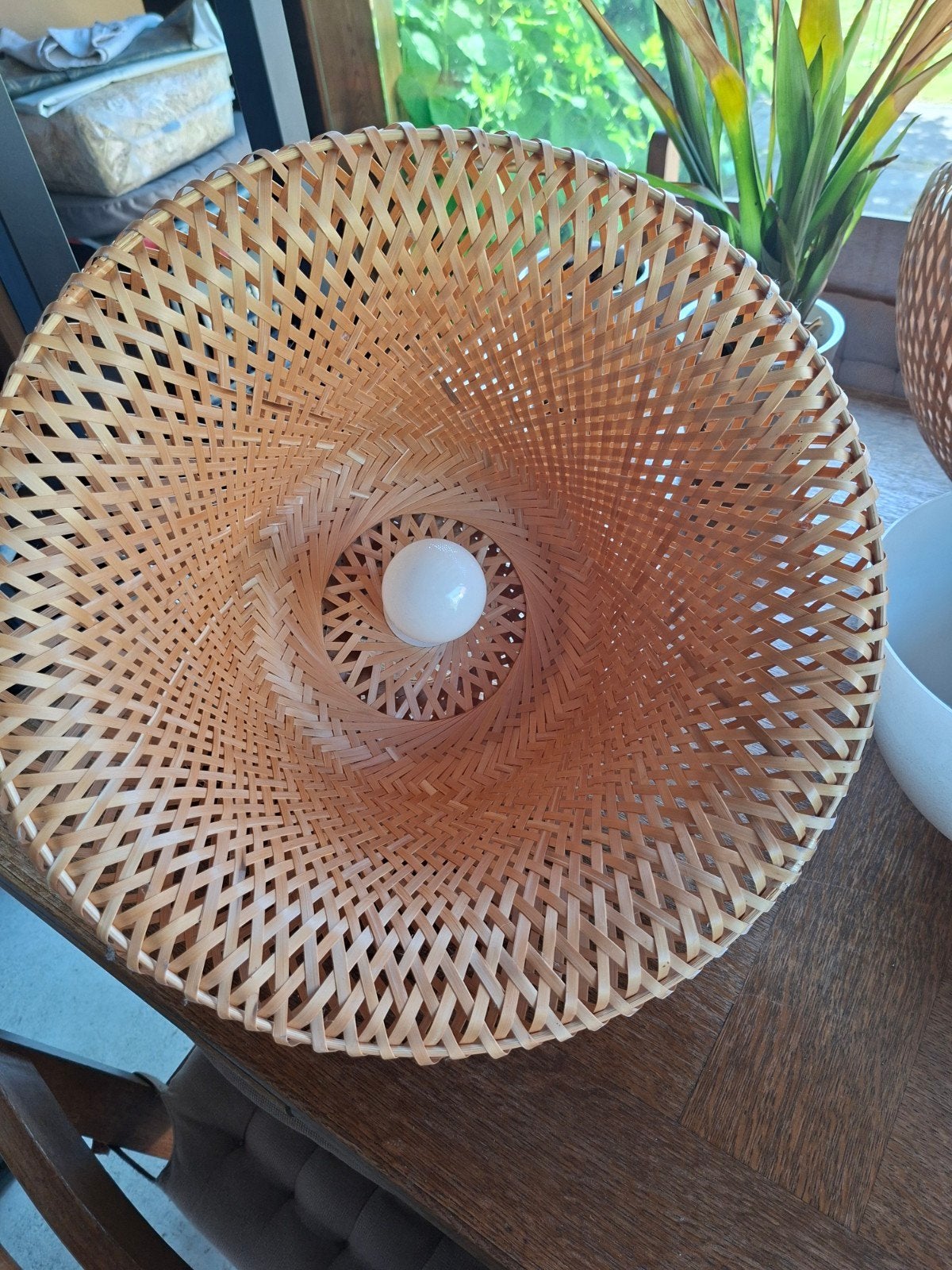 Rotan hanglampen ikea, Ophalen, Zo goed als nieuw, Rond, 25 tot 50 cm