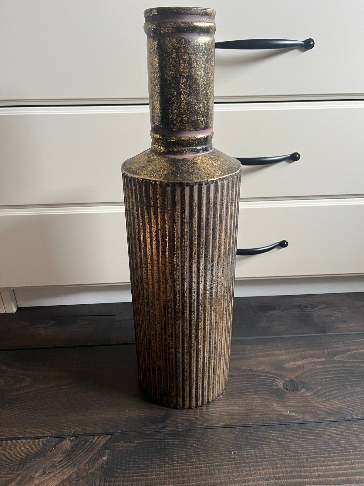 Verouderde messing vaas - Vintage look, Ophalen of Verzenden