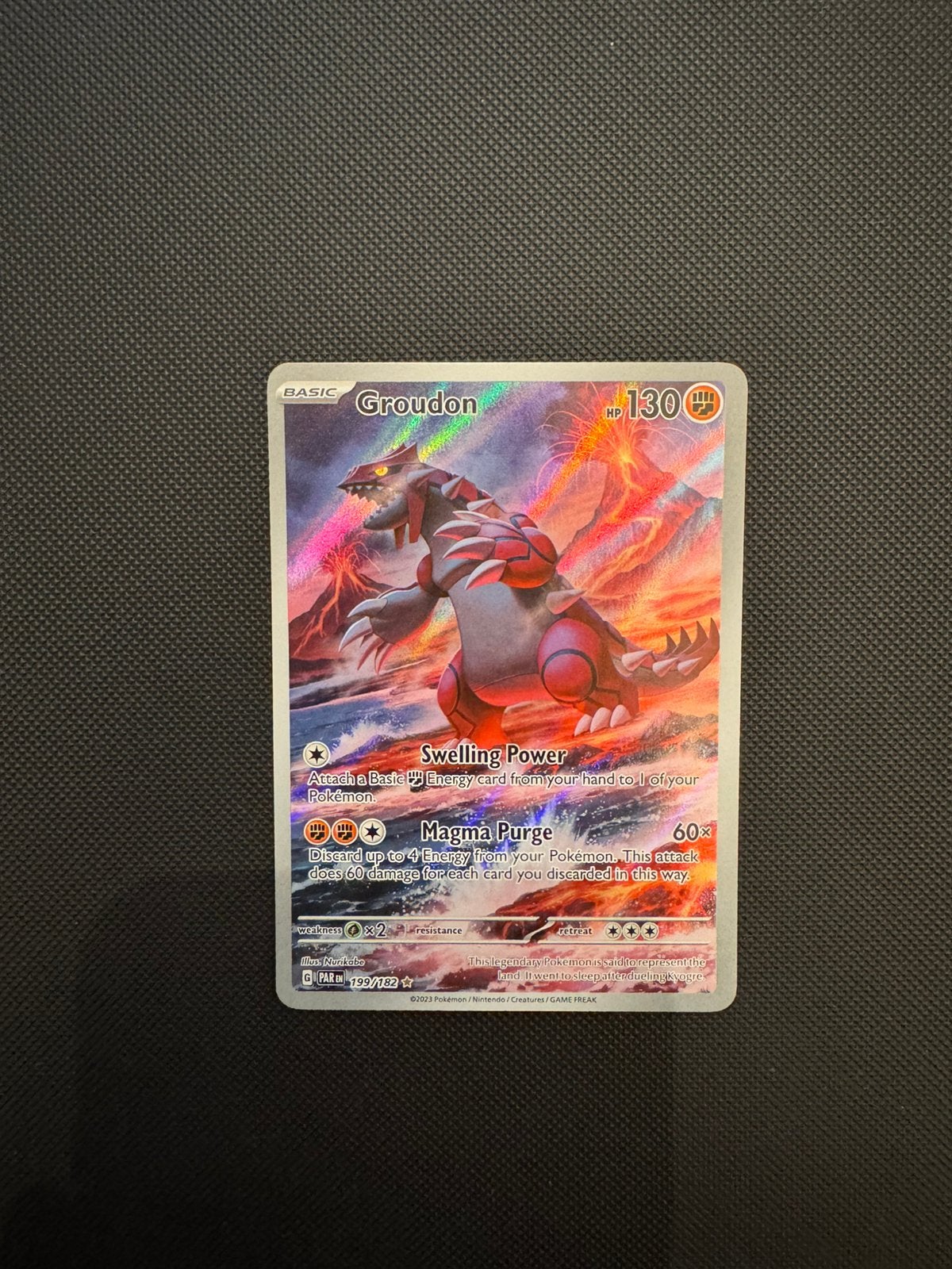 Groudon van Paradox Rift, Ophalen of Verzenden, Zo goed als nieuw, Losse kaart, Foil
