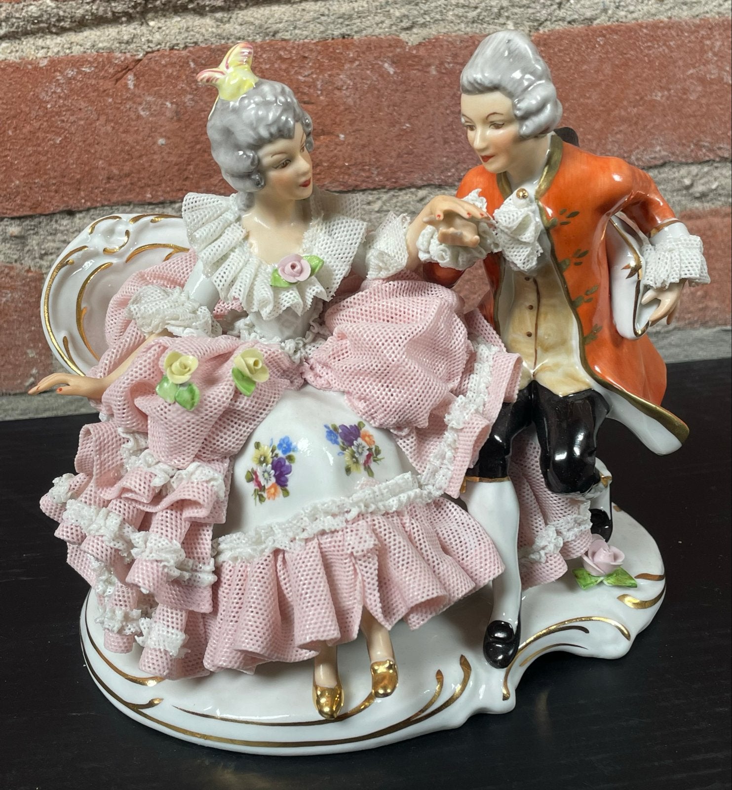 Dresden Design Porseleinen Beeldje: Rococo Danspaar, Antiek en Kunst, Antiek | Porselein, Ophalen of Verzenden