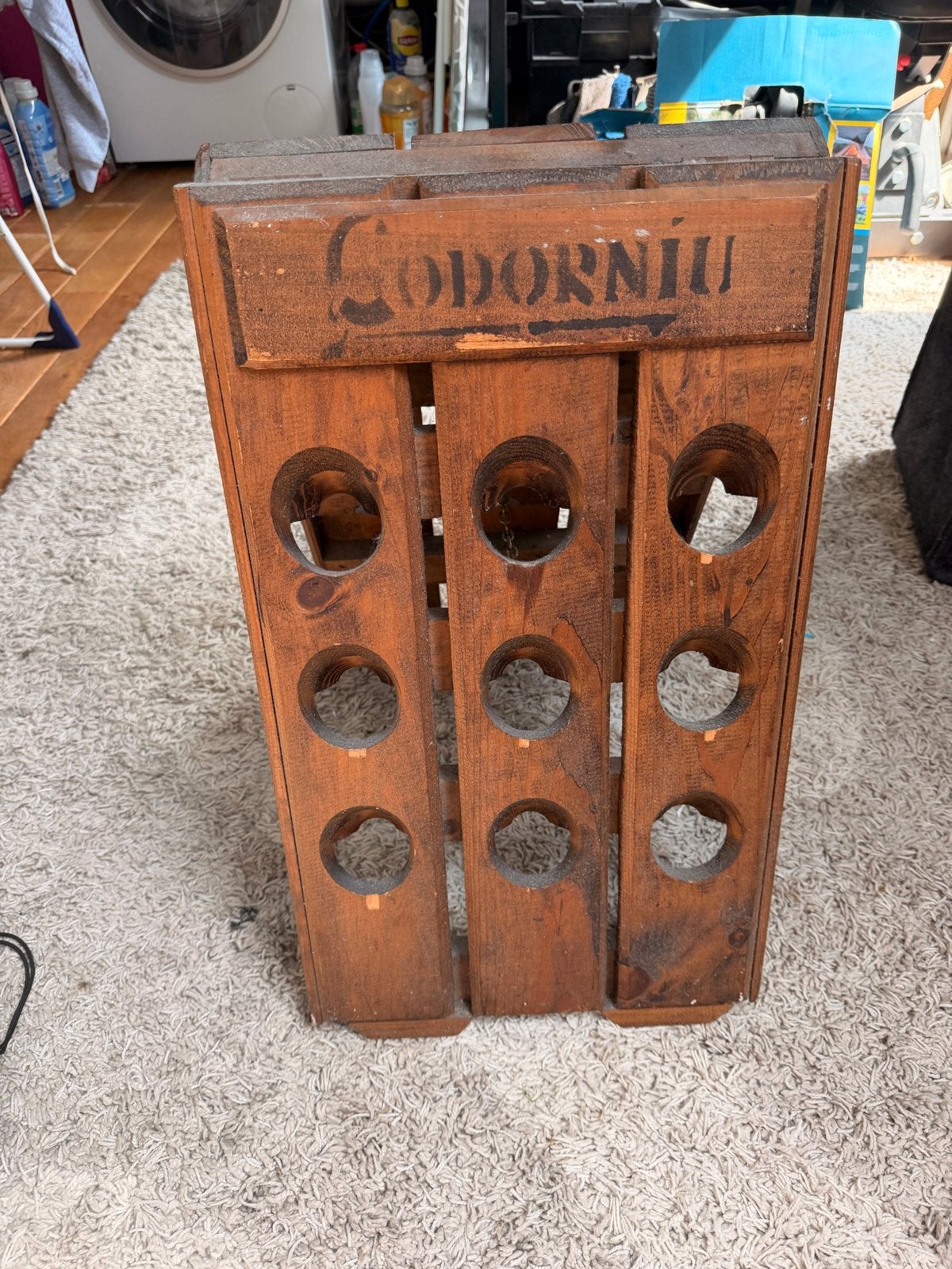 Vintage houten wijnrek Codorniu - 18 flessen, 50 – 75, Gebruikt, 5 tot 15 flessen, Ophalen of Verzenden