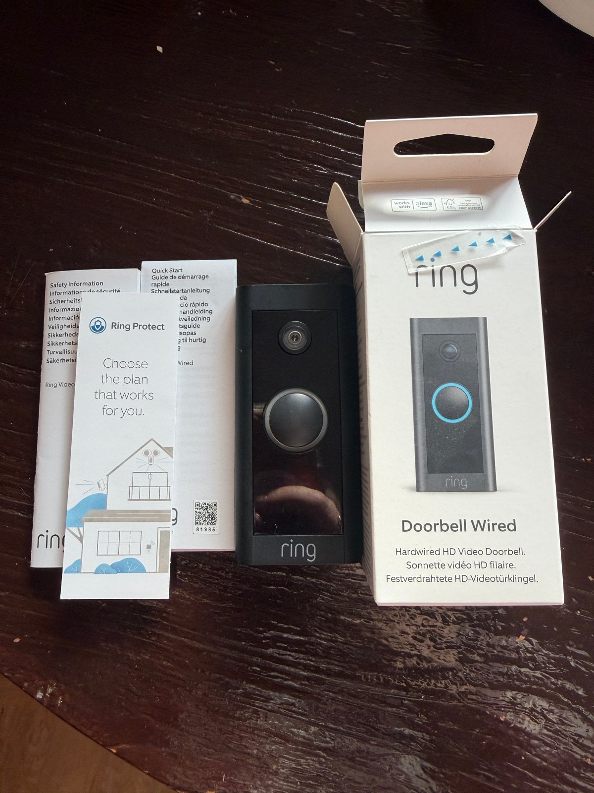 Ring Doorbell Wired - Videodeurbel, Beweging, Overige typen, Ophalen of Verzenden, Zo goed als nieuw