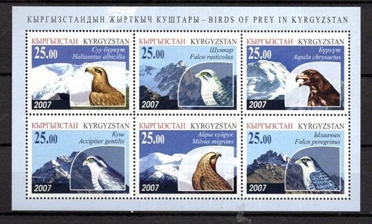 VOGELS POSTFRIS VELLETJE. Jaar 2007: Kyrgyzstan, Ophalen of Verzenden, Postfris, Dier of Natuur