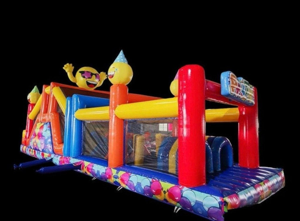 Te huur: Party stormbaan 14x4 meter huren, Ophalen of Verzenden, Zo goed als nieuw, Overige