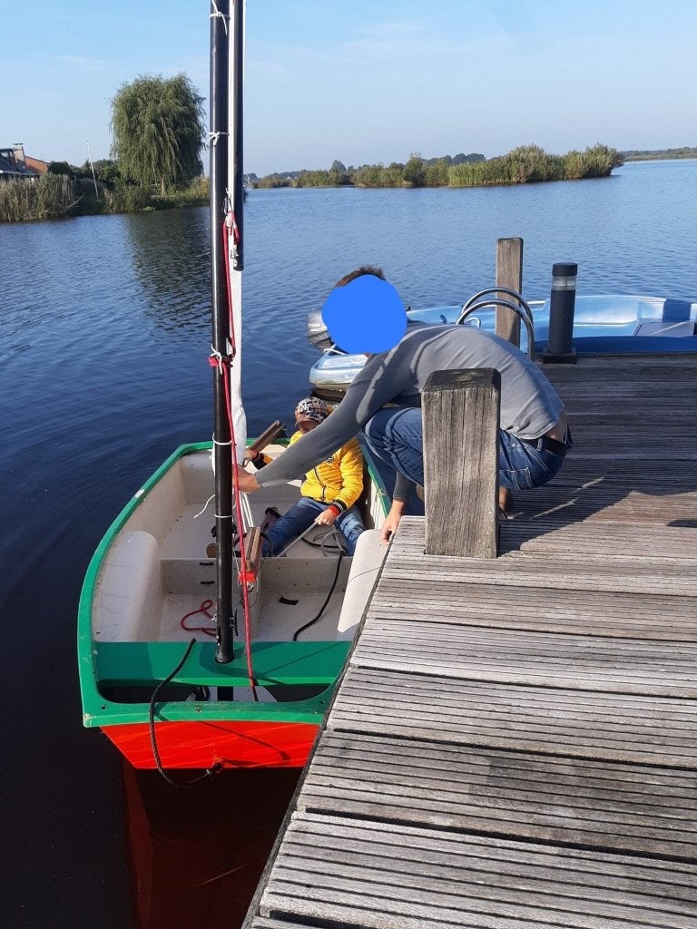 Optimist zeilbootje voor kinderen, Watersport en Boten, Zeilen en Zeiltoebehoren, Gebruikt, Ophalen, Minder dan 3 meter, Minder dan 15 m²