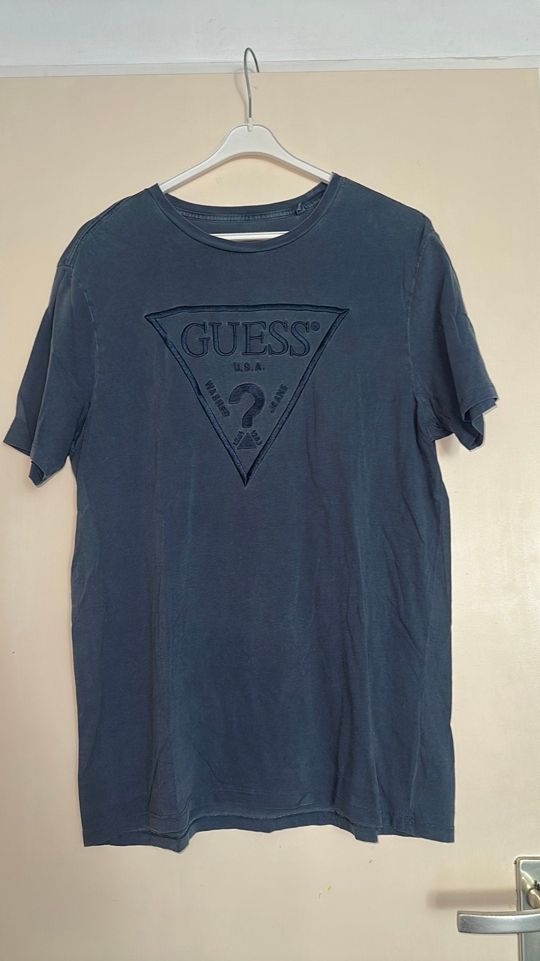 Guess t shirt maat L, Ophalen, Zo goed als nieuw, Zwart, Korte mouw