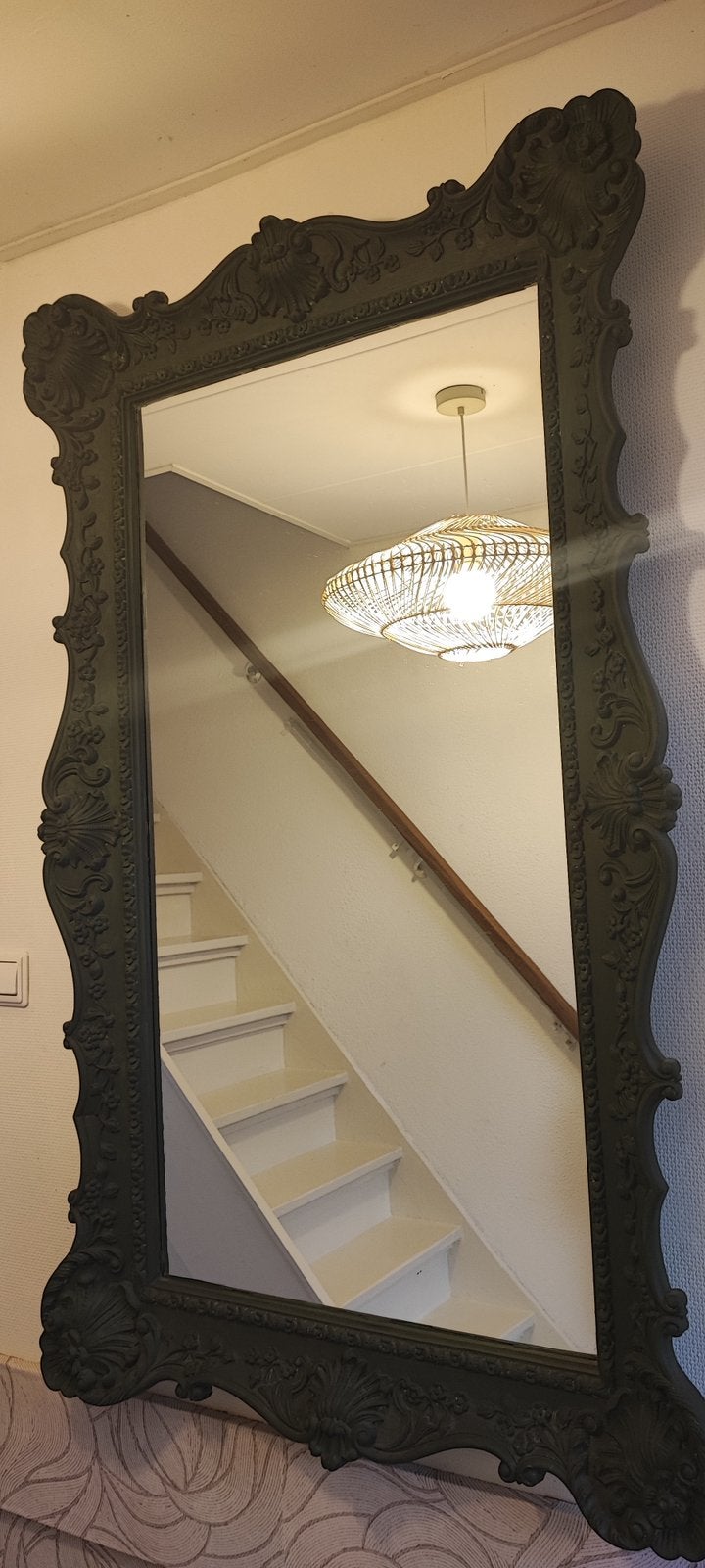 Barok spiegel, spiegel, Ophalen, Gebruikt, 100 tot 150 cm, Rechthoekig