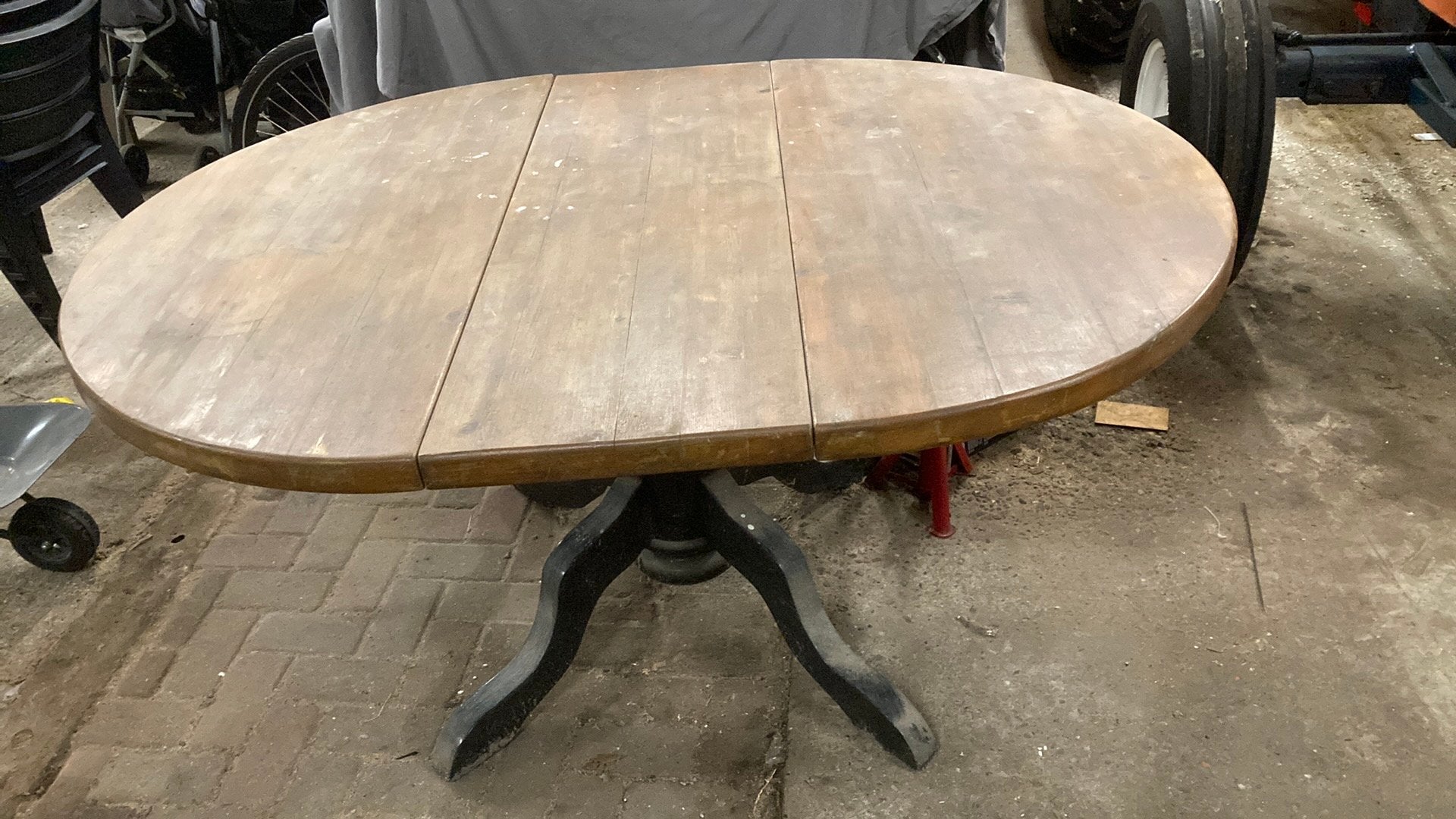 Tafel, Ophalen, Gebruikt, Ovaal, Hout