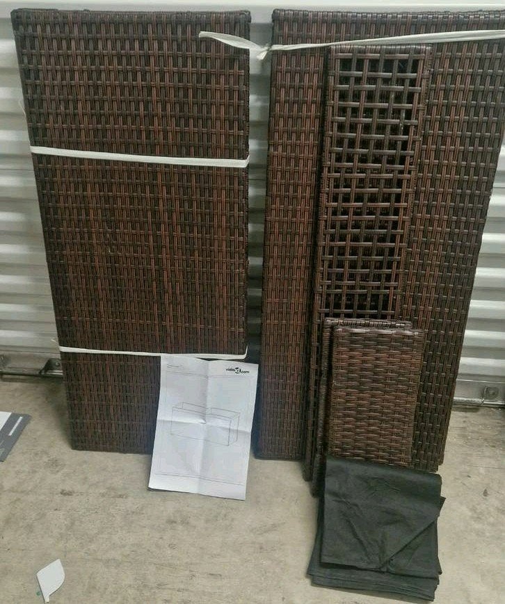 2x vidaXL Plantenbakken Bruin Poly Rattan, Tuin en Terras, Overige materialen, Nieuw, Ophalen of Verzenden, Binnen