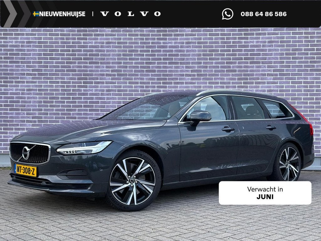 Volvo V90 2.0 T5 Momentum | Dealer onderhouden | Trekhaak |, 15 km/l, 1969 cc, 93 €/maand, Zilver of Grijs