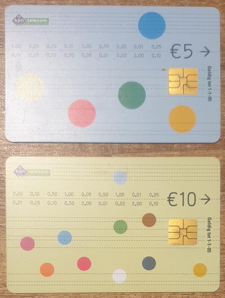 2 Telefoonkaarten Munten/Biljetten gebruikt, Ophalen of Verzenden, Nederland