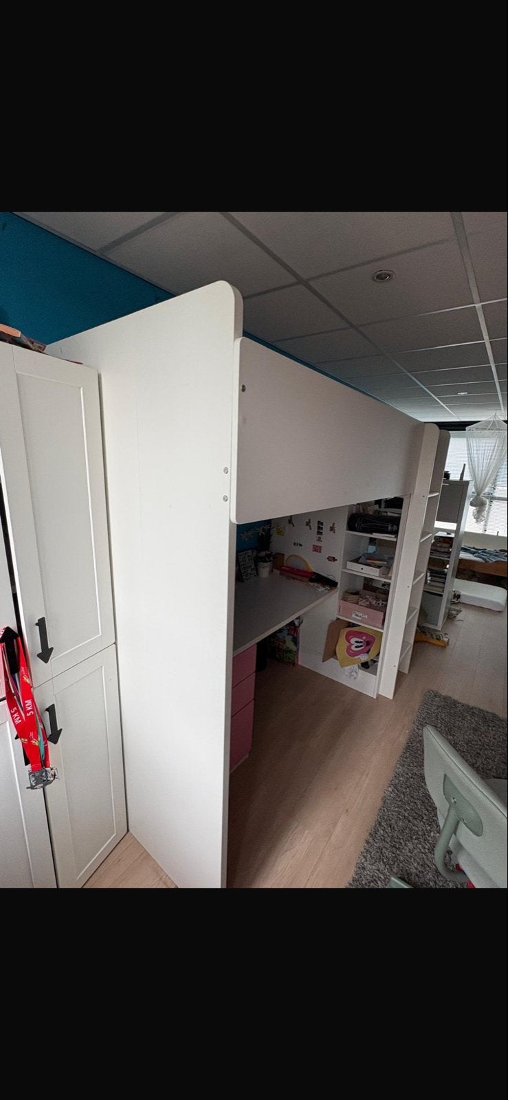 Stuva hoogslaper met bureau en kast in goede staat, Ophalen, Eenpersoons, Zo goed als nieuw, 200 cm