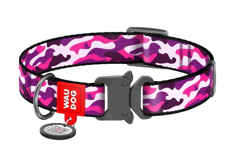WAUDOG Pink Camo Nylon Halsband M Nekomtrek 31-49 cm -35%!!!, Dieren en Toebehoren, Hondenhalsbanden en Penningen, Nieuw, Ophalen of Verzenden