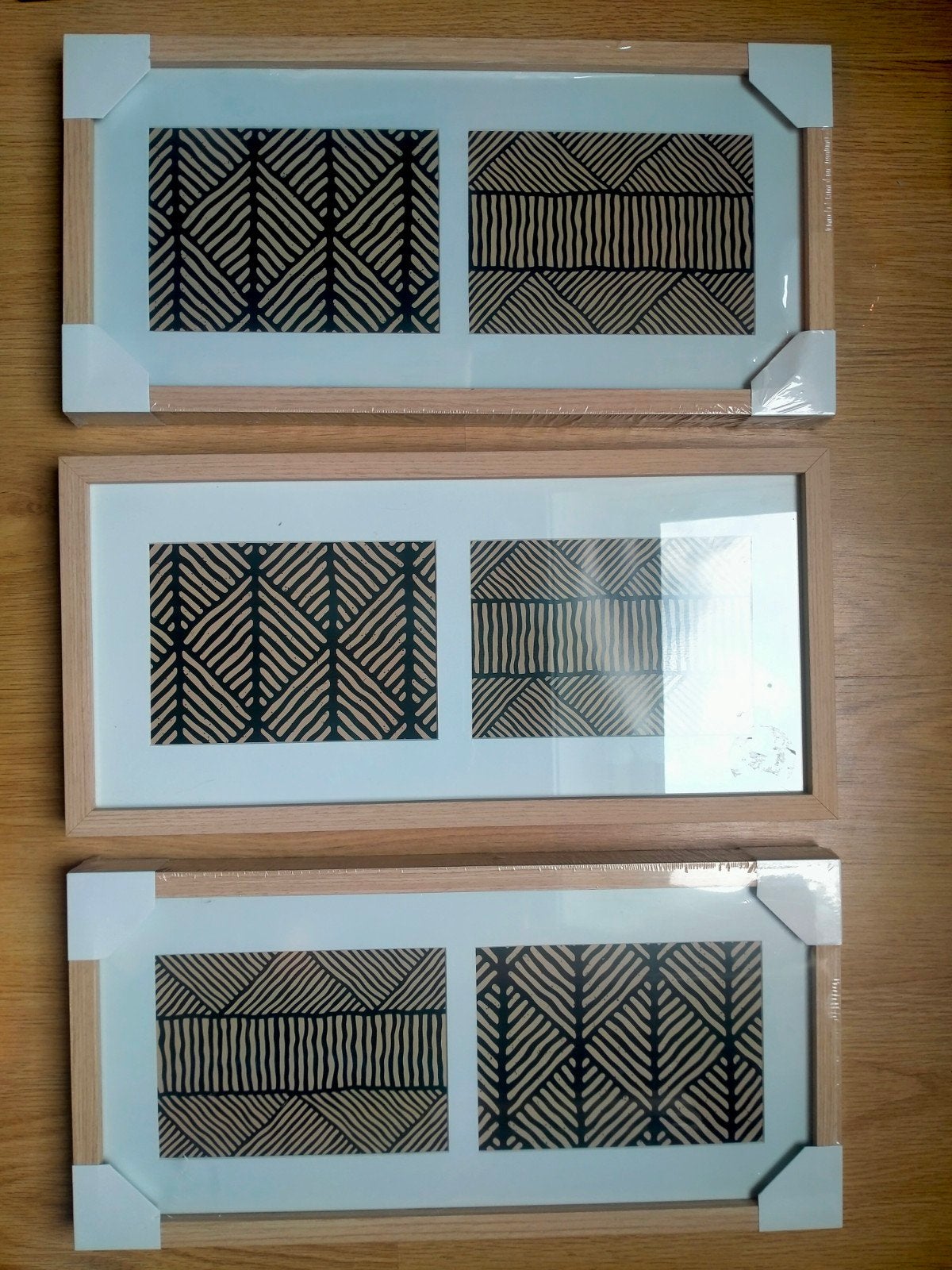 3 fotolijsten / baklijsten 45 x 22 cm houtkleurig fotolijst, Nieuw, Ophalen of Verzenden, Fotolijst, 22 cm
