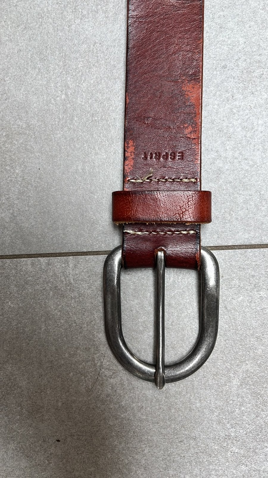 Esprit Leren Riem met Studs - Bruin, Kleding | Dames, Riemen en Ceinturen, Echt leder, Heupriem, Ophalen of Verzenden, Gedragen