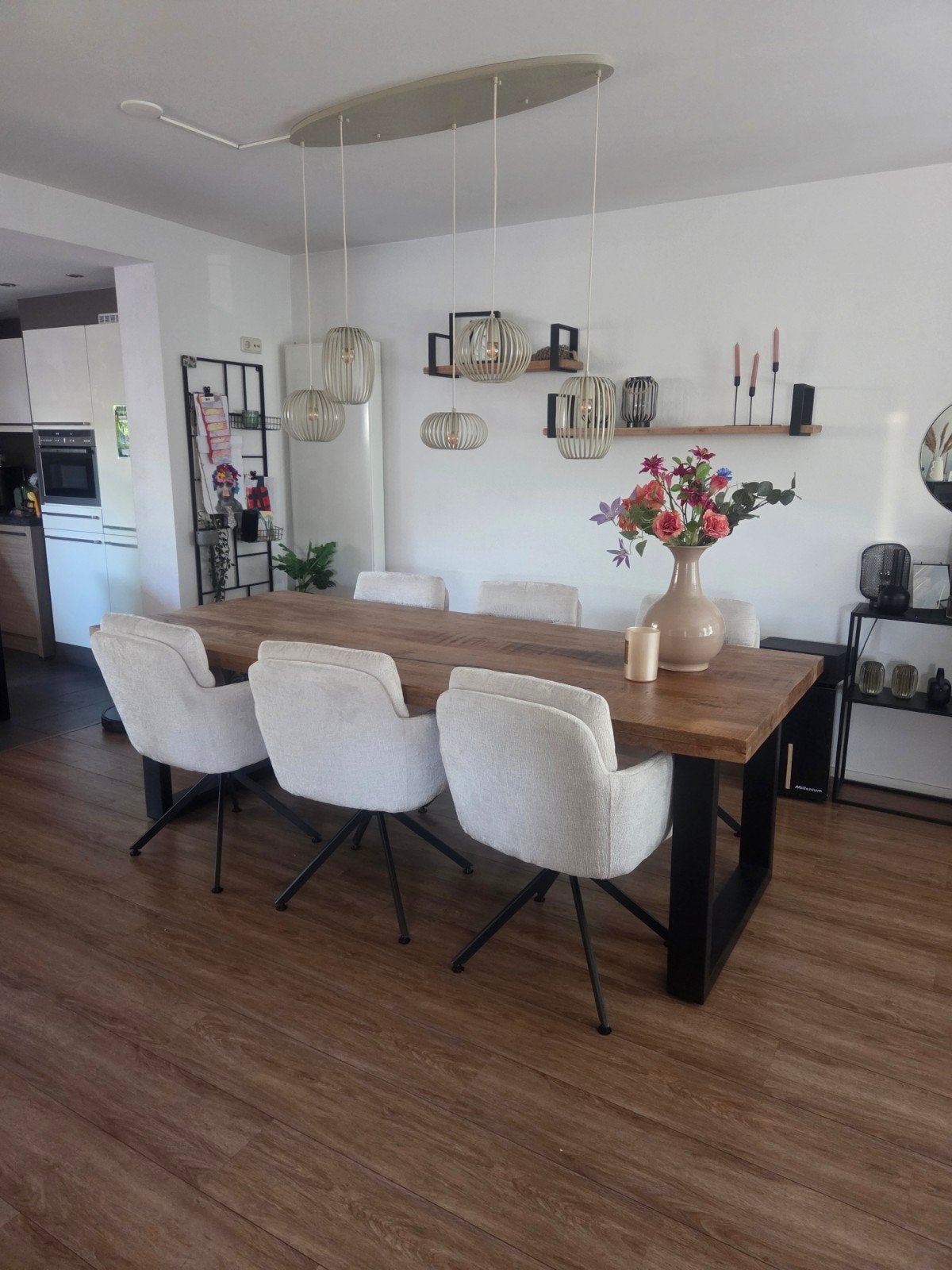 Mangohouten tafel 240 x 100 cm., Ophalen, Zo goed als nieuw, 75 m² of meer, Overige typen