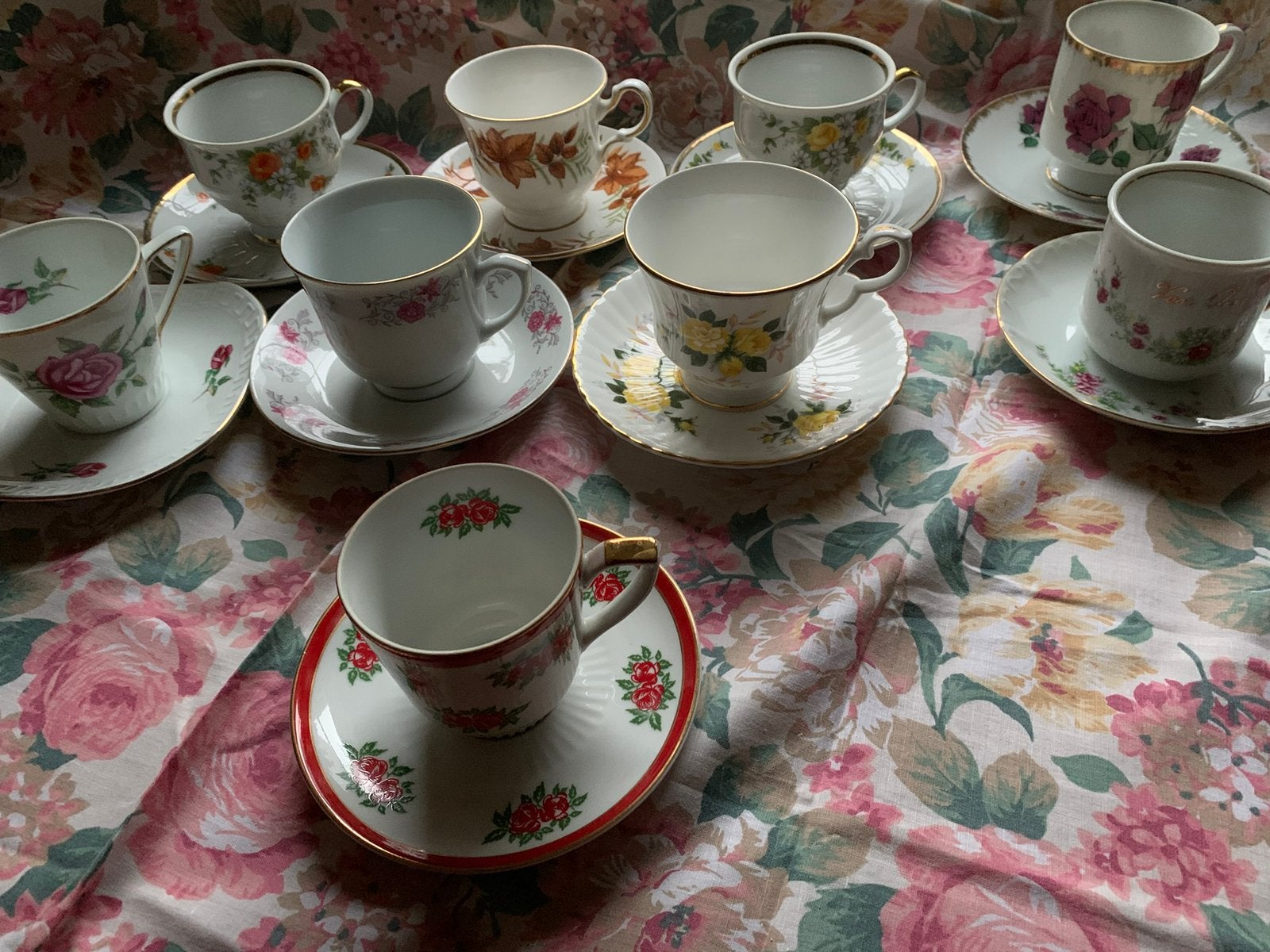 Engelse kop en schotel( 9 stuks) ‼️, Antiek en Kunst, Antiek | Servies compleet, Ophalen of Verzenden