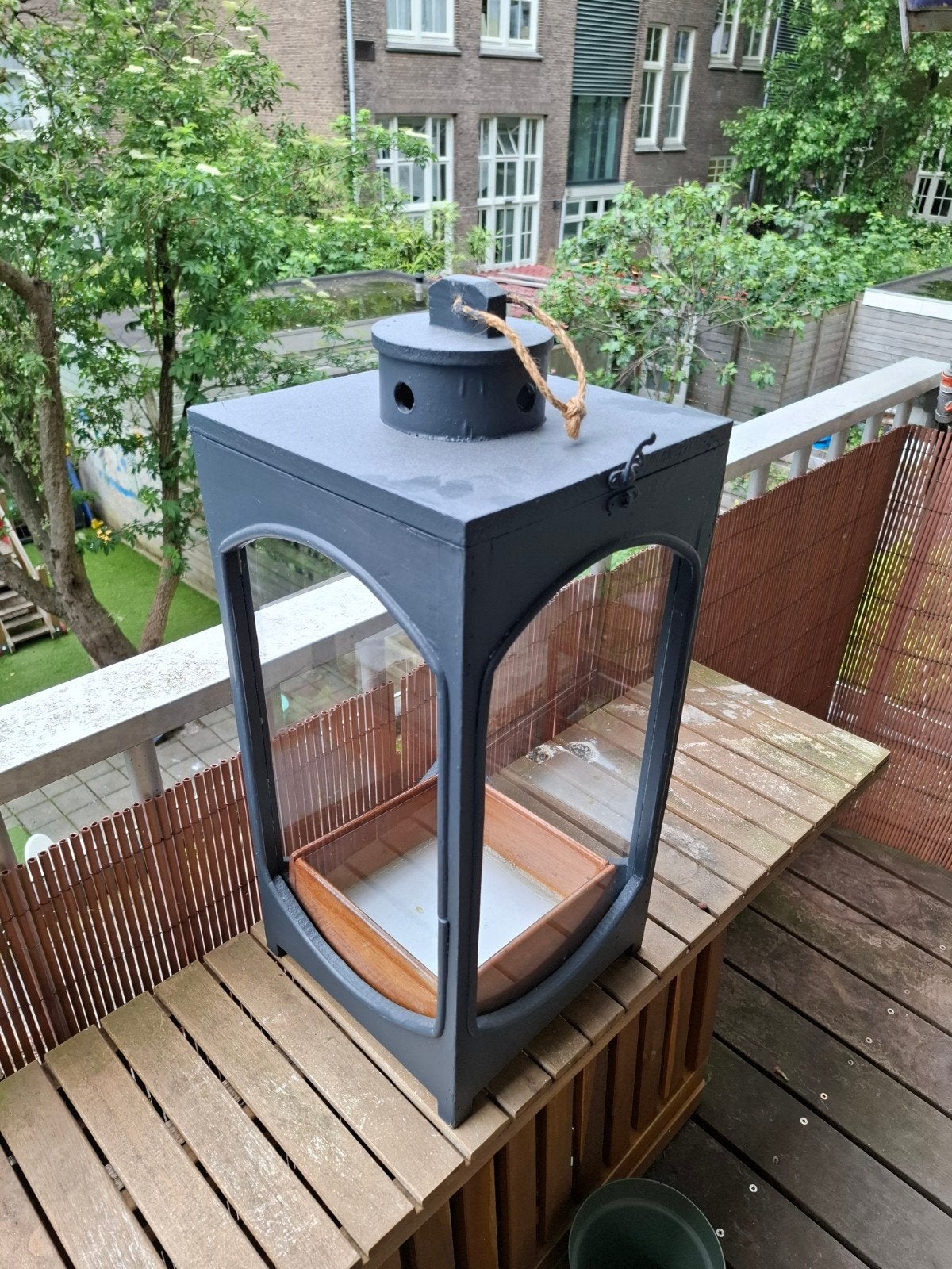 Mini serre met glazen zijden, Ophalen of Verzenden, Gebruikt, Zwart, Overige materialen
