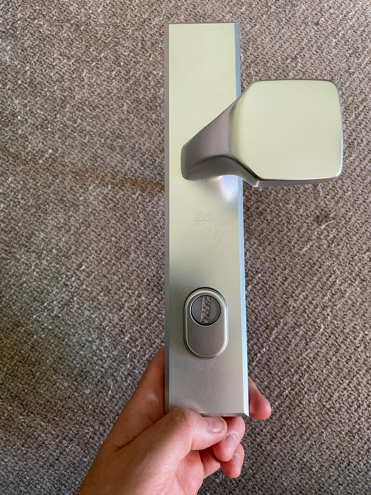 Nieuwe Hoppe London deurbeslag met kruk en schild, Minder dan 80 cm, 215 cm of meer, Nieuw, Ophalen of Verzenden