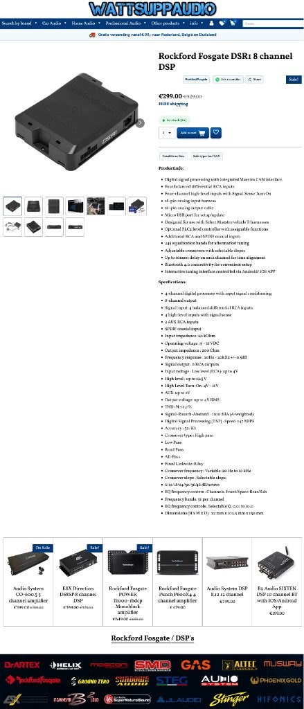 Rockford Fosgate DSR1 8 kanaals DSP /Digital Sound Processor, Audio Design, Nieuw, Am Breilingsweg 3, 76709 Kronau, Duitsland