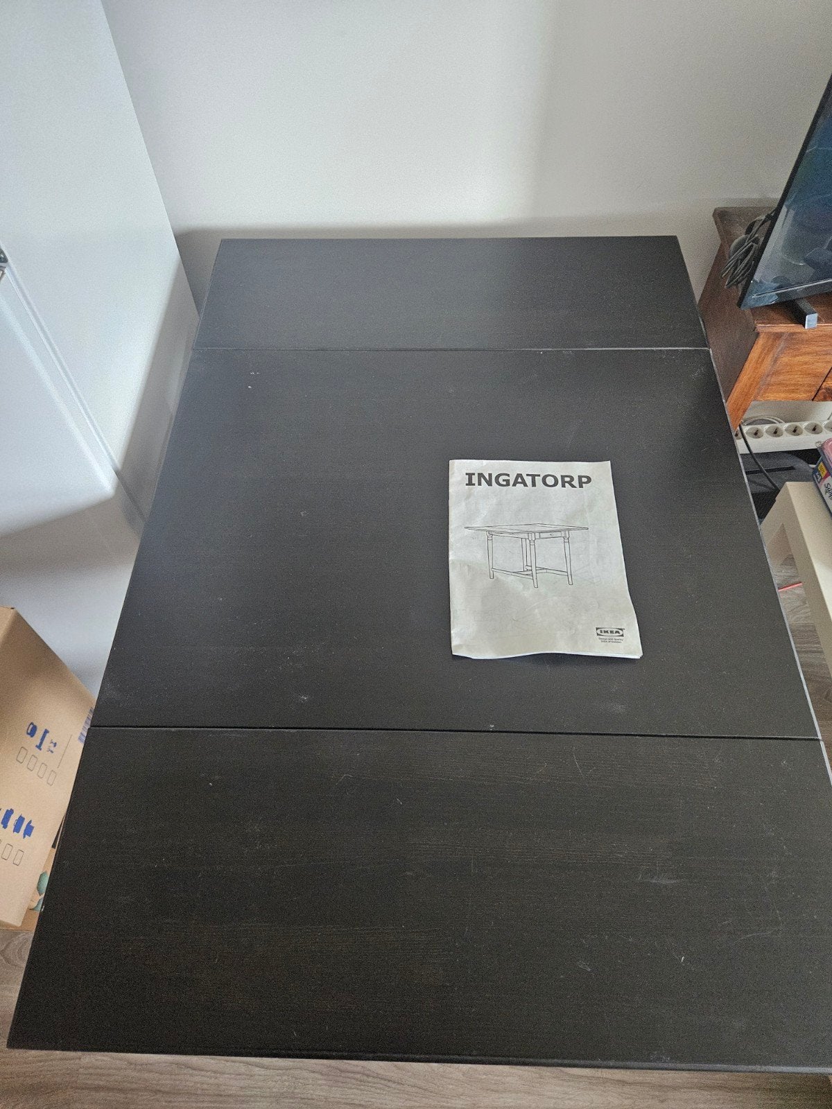 GRATIS IKEA INGATORP Eettafel - Zwart, uitschuifbaar, Ophalen, Gebruikt, 100 tot 150 cm, 50 tot 100 cm