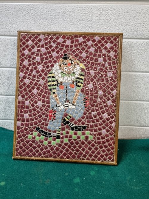 wandhanger mozaiek clown in lijst, Ophalen of Verzenden