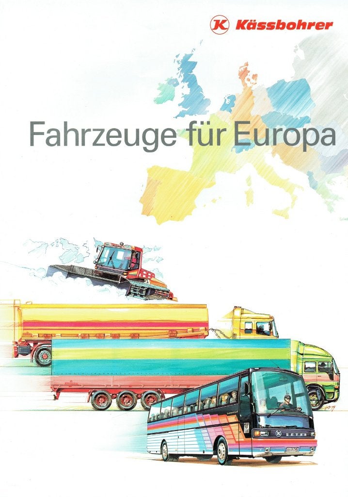 Folder Kässbohrer Setra Omnibusse-service in v.m. DDR (1990), Verzenden, Gelezen, Overige merken