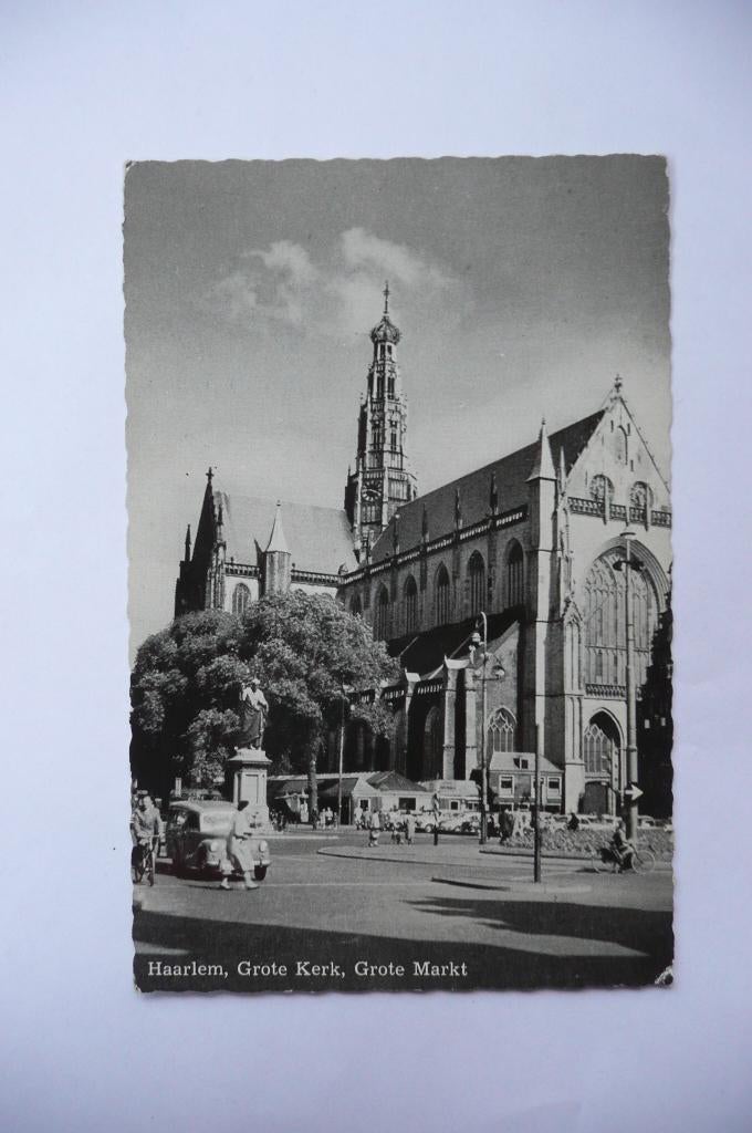 Grote Kerk Grote Markt Haarlem 1962, Verzamelen, Ophalen of Verzenden, 1960 tot 1980, Gelopen, Noord-Holland