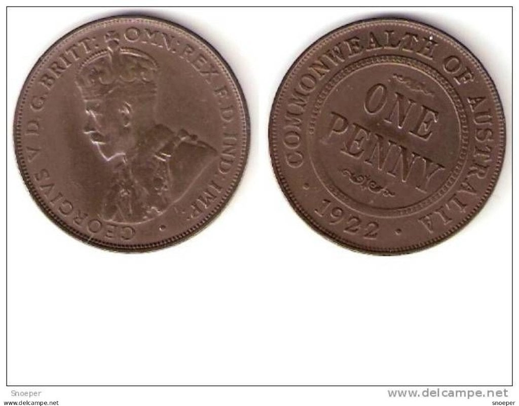 australia 1 penny 1922 km 23 vf, Verzenden, Noord-Amerika, Losse munt