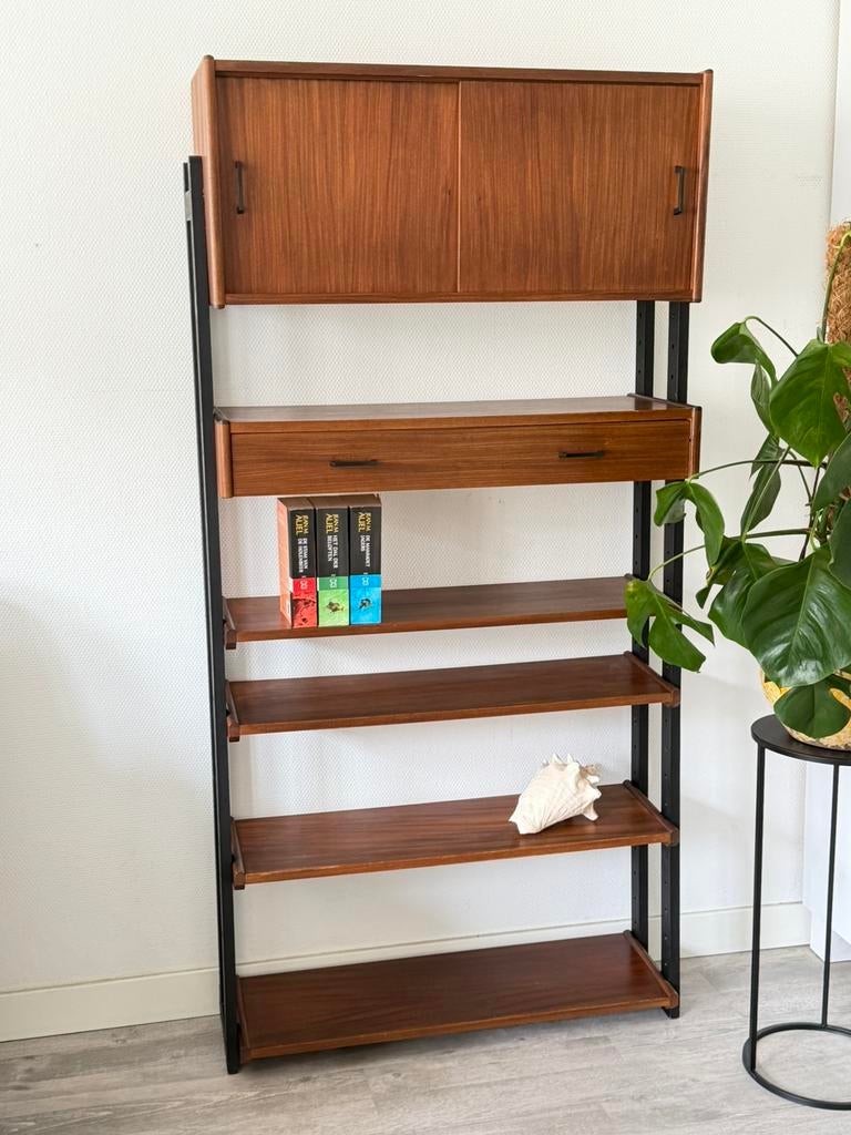 Vintage modulair Wandsysteem Simpla Lux | wandkast | teak, Ophalen, Met deur(en), Simpla lux, Minder dan 150 cm