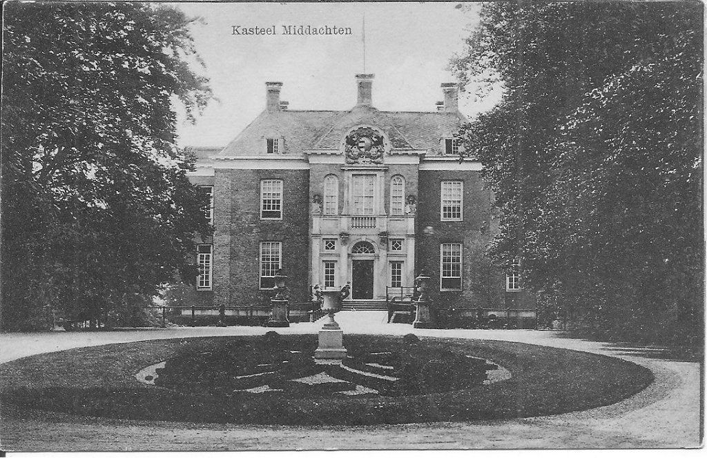 Oude Ansichtkaart Kasteel Middachten Gelderland, Ophalen of Verzenden, Voor 1920, Gelopen, Gelderland