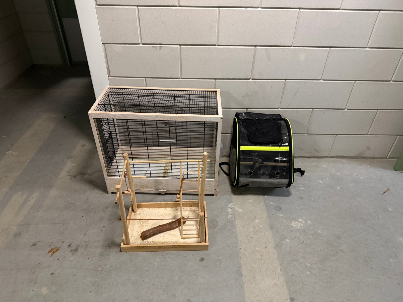 Vogel set (Kooi, Transport tas & Speeltuin) ook los te koop!, Ophalen, Zo goed als nieuw, Metaal, Vogelkooi