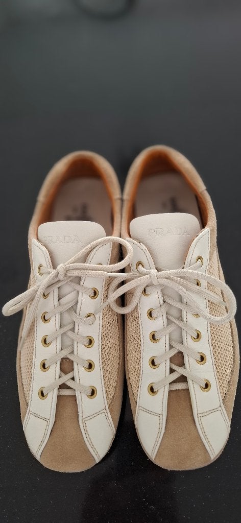 Prada Car Shoes (Vintage - 2004), Kleding | Dames, Prada, Beige, Ophalen of Verzenden, Sneakers of Gympen