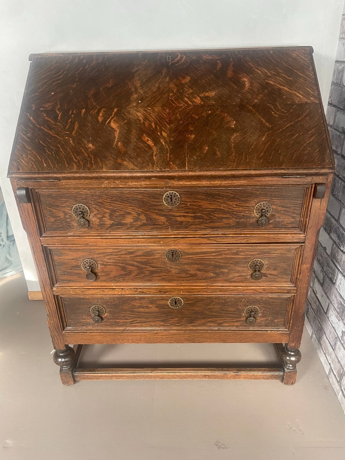 Vintage Secretaire Bureau - Klassiek Houten Schrijfbureau, Ophalen