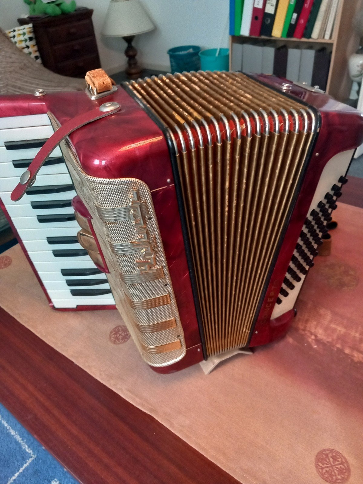 48bs Hohner Accordeon, Met koffer, Hohner, 48-bas, Gebruikt