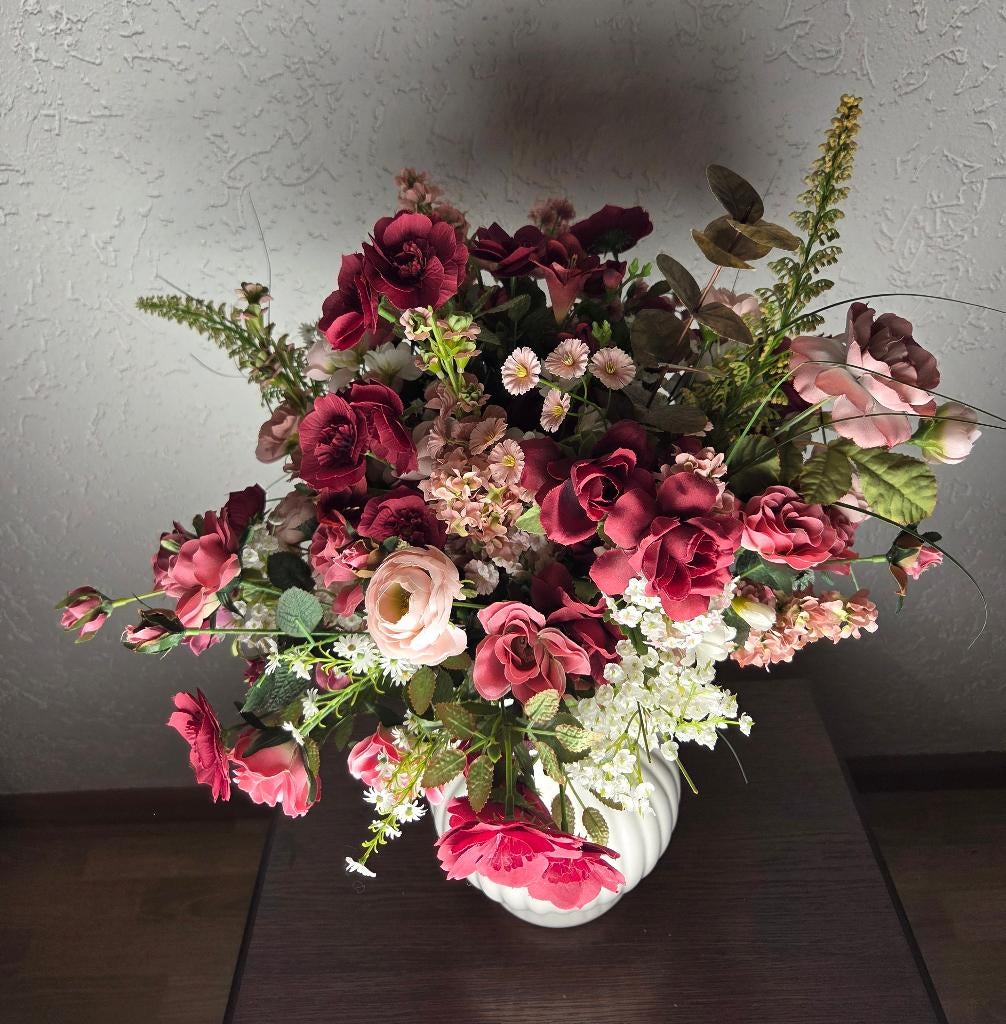 bos kunstbloemen / boeket bloemen, Binnen, Gebruikt, Roze, Ophalen of Verzenden