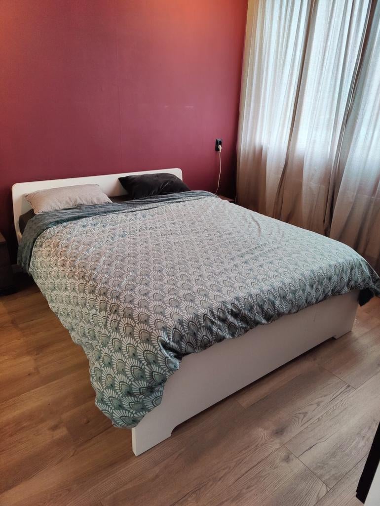 Ikea Malm bed wit, Ophalen, Zo goed als nieuw, Tweepersoons, Ikea