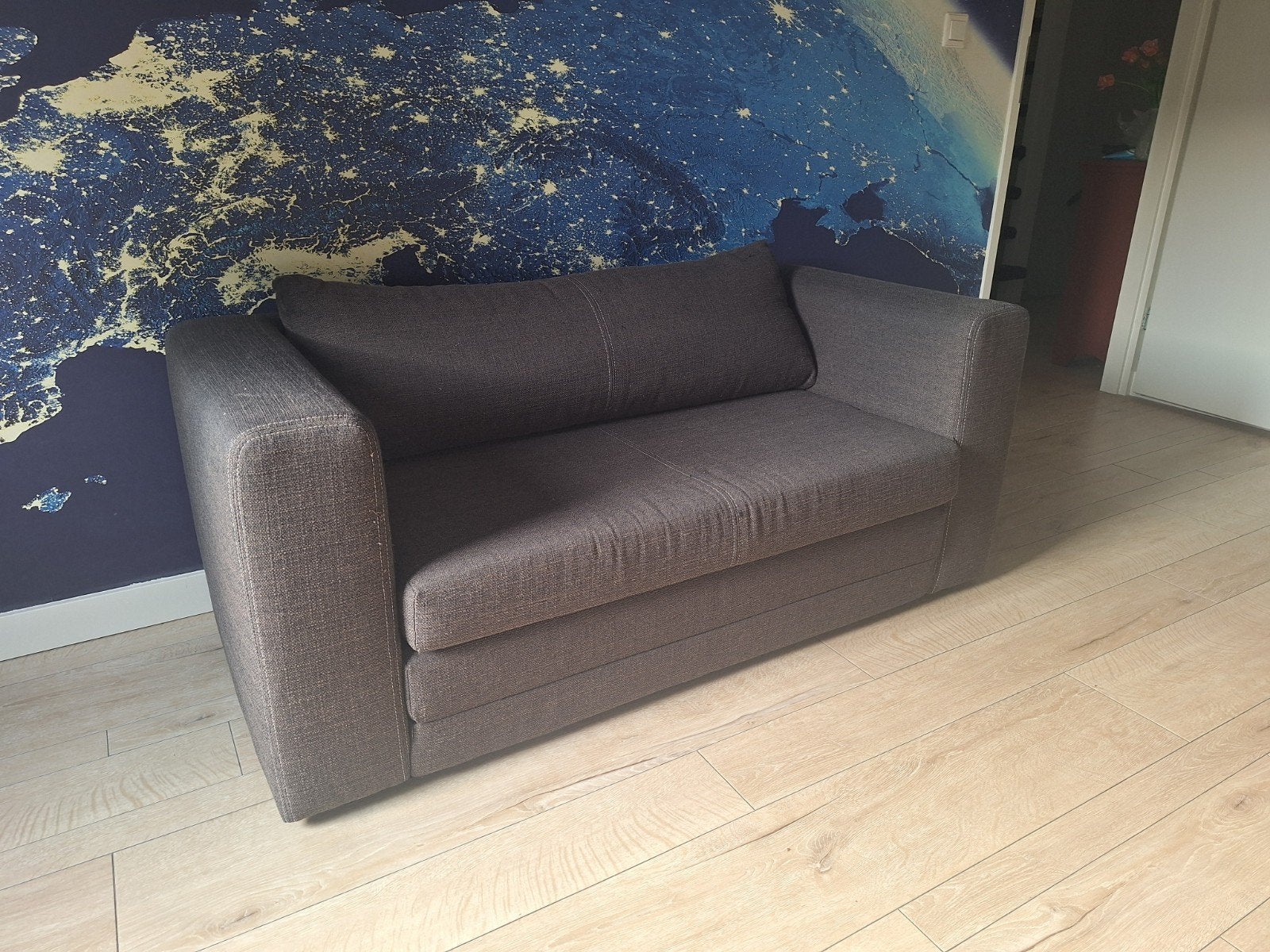 Grijs Ikea slaapbankje slaapbank, Ophalen, Gebruikt, 140 cm, Twijfelaar