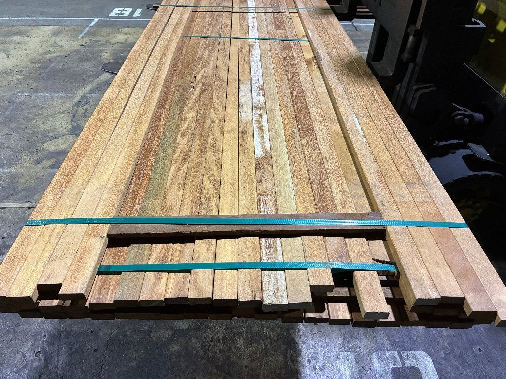 latten-rhombus-schutting-Hardhout/Sucupira Amarela-21x43mm, Ophalen, Planken, Nieuw, Hardhout
