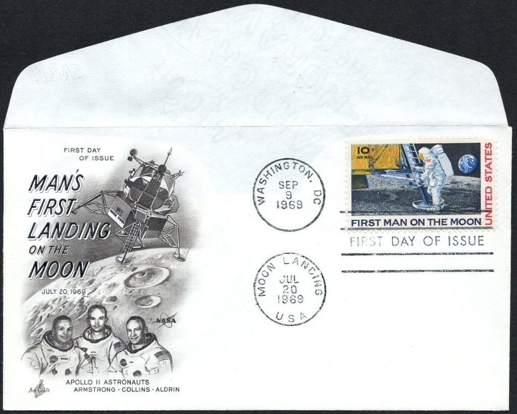 Ruimte (10) - Man's First Landing on the Moon 1969, Verzenden, Envelop