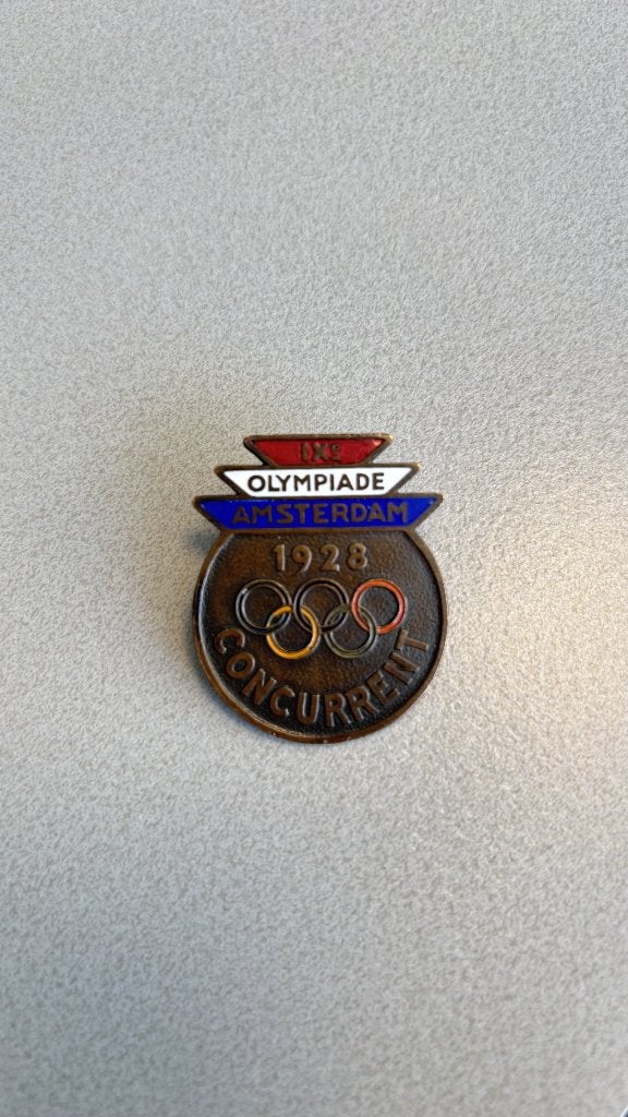 Originele OlympiadeAmsterdam 1928 ConcurrentBadge–Kon.Begeer, Verzamelen, Sportartikelen en Voetbal, Ophalen of Verzenden, Gebruikt