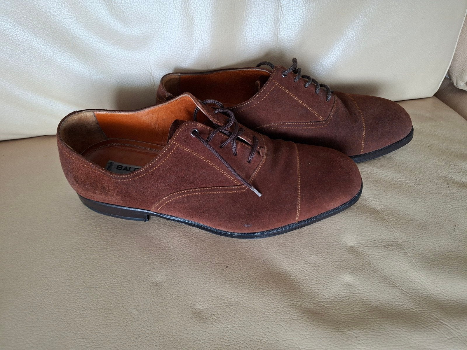 Vintage Balenciaga El Corte Inglés Suede Oxfords maat 39,5, Ophalen of Verzenden, Zo goed als nieuw, Bruin