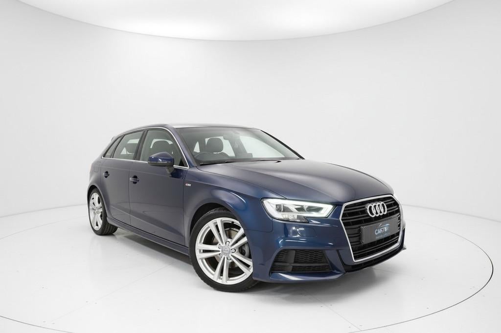 Audi A3 Sportback 35 TFSI CoD 3x S LINE VIRTUAL LEER PDC NAP, Auto's, Audi, 4 cilinders, 150 pk, Blauw, Bedrijf