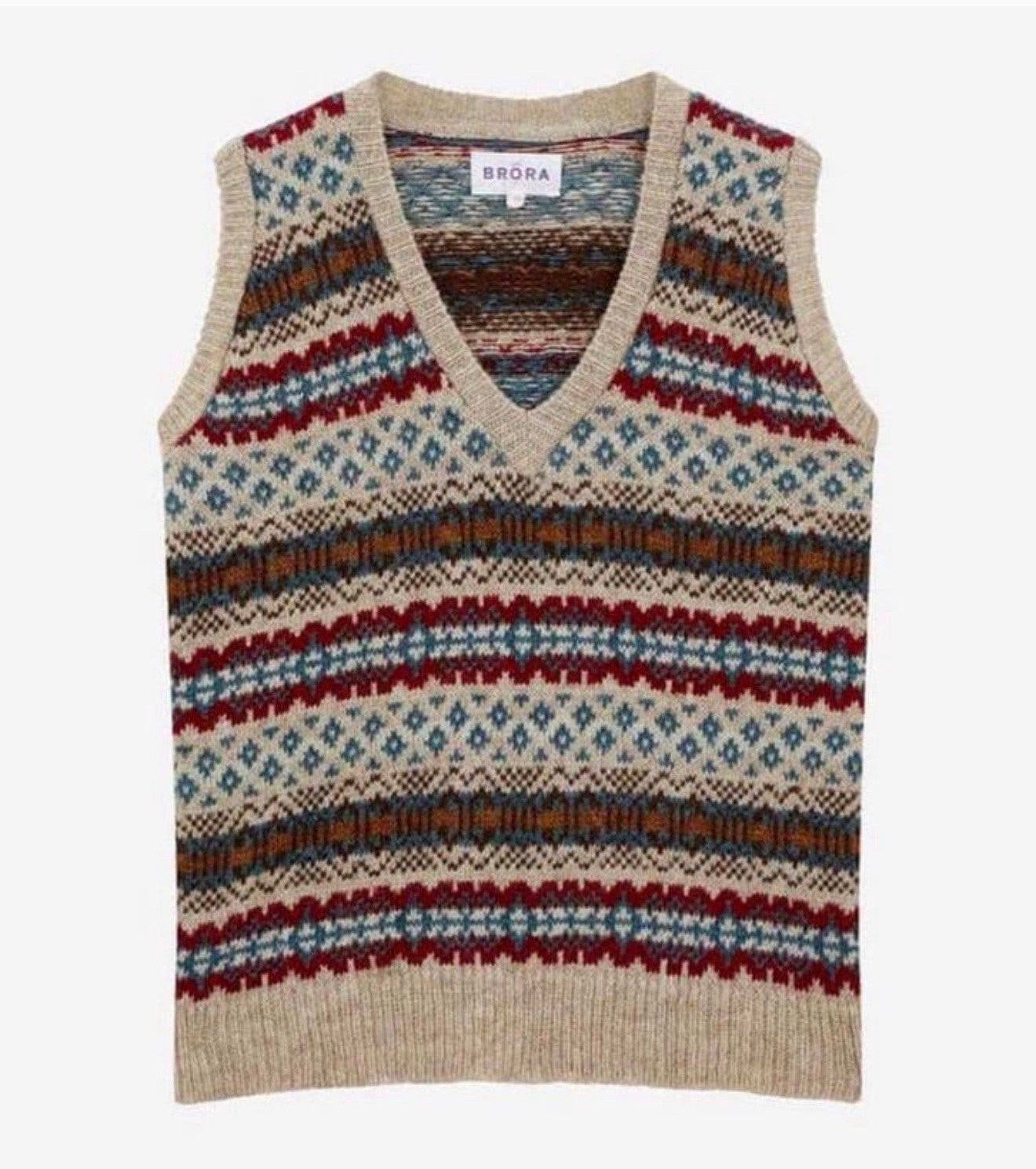 BRORA Fair Isle wollen spencer dames 36-S tanktop van wol, S, Meerkleurig, Ophalen of Verzenden, Zo goed als nieuw