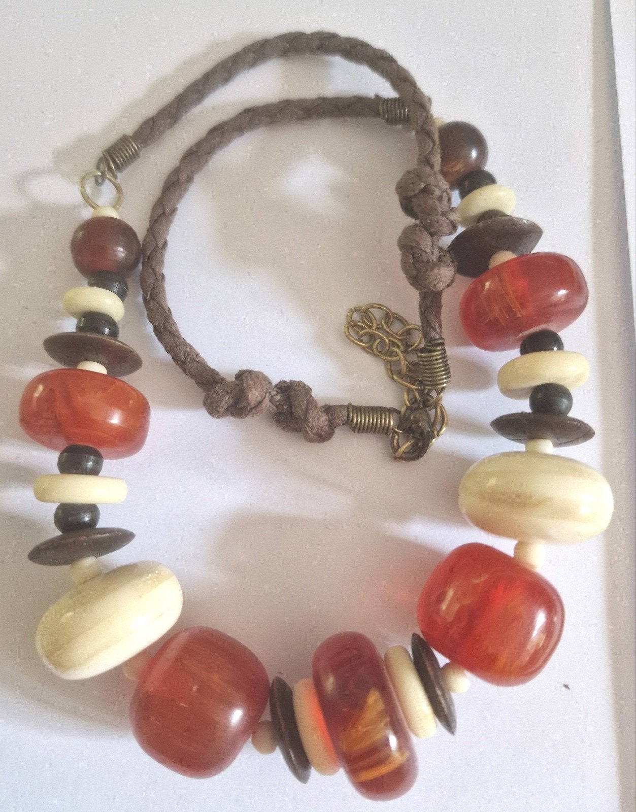 Vintage kunststof kralen ketting., Ophalen of Verzenden