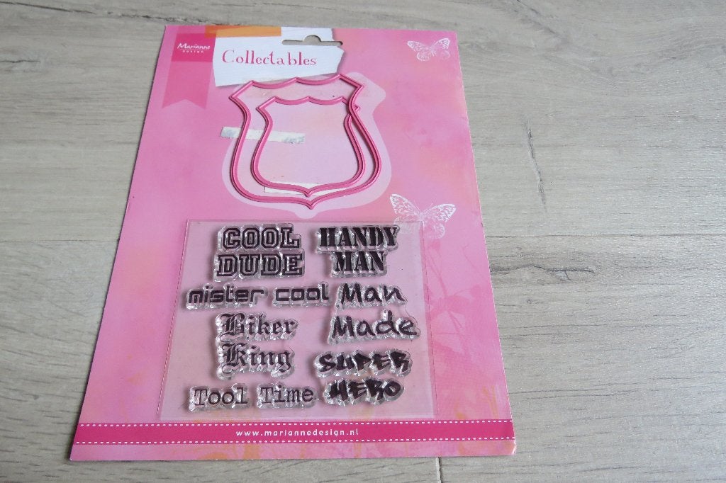 Marianne Design COL1343 Schild Snijmal + Stempels, Ophalen, Gebruikt, Overige thema's, Pons of Mal
