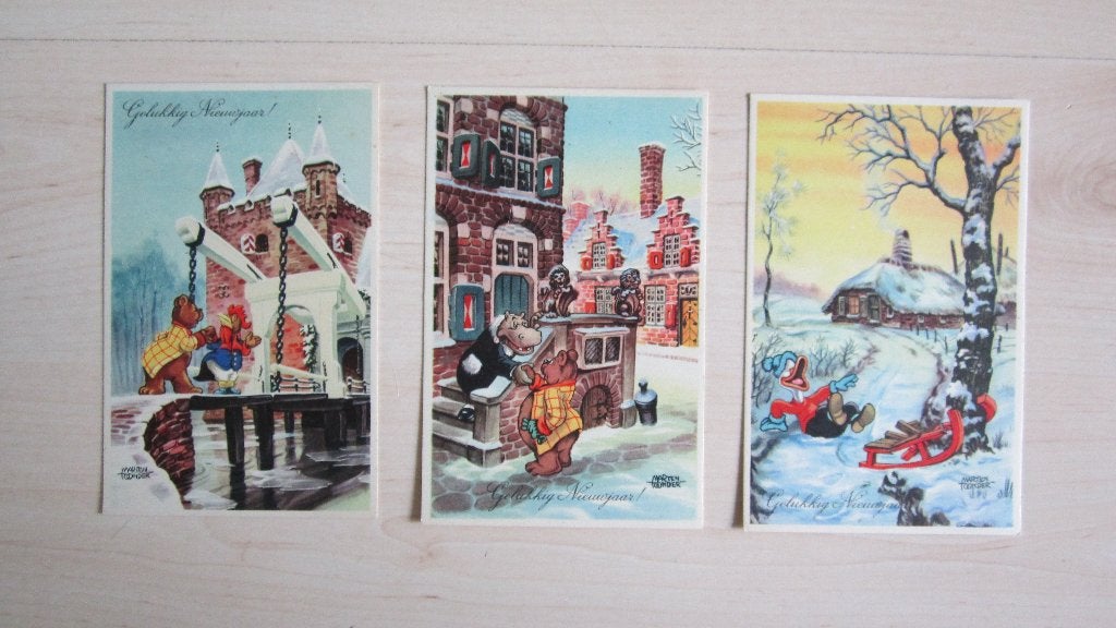 Oude Ollie.B.Bommel nieuwjaarskaarten ( Marten Toonder ), Ophalen of Verzenden, Olivier B, Bommel en Tom Poes, Zo goed als nieuw